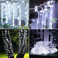 Solar-Powered String Lights Outdoor,Tube Lights for Garden, Patio & Pool Decor
