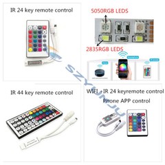 24/44-key WIFI Led Strip SMD 5050 2835 12V RGB Lights Flexible 5-15M 30/60LEDs/m