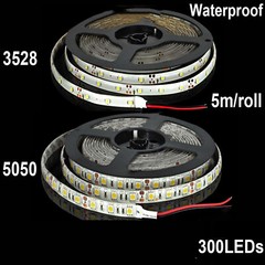 Super Bright Daylight White 5050 SMD 300 Led Light Strip Ribbon DC12V 5M US