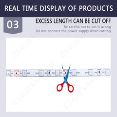Super Bright Daylight White 2835 SMD 300 Led Light Strip 12V IP67 waterproof 5M
