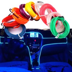Car Party Neon LED Light Glow EL Wire String Strip Rope Tube Decor + Controller