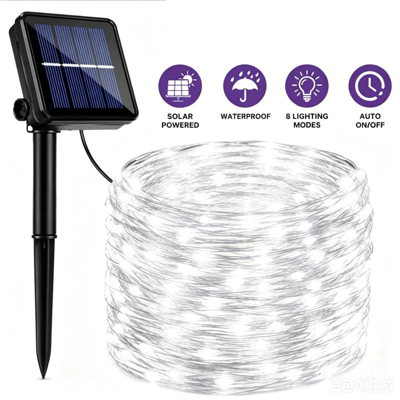 Waterproof Fairy Solar Lights Outdoor String 100-300LED Yard 8-Lighting RGB