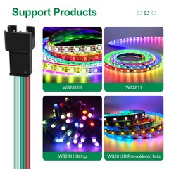 DC 5V USB LED Controller 21-Key RF Wireless Remote 3-PIN WS2812 Strip Light