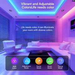 12LEDs/m Smart RGB LED Strip Lights with App Remote Control for Room