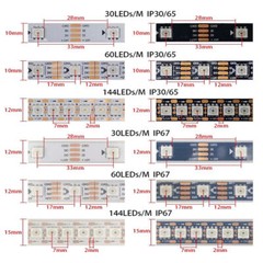 WS2813 RGB LED Strip Double Signal DC5V 30/60/144LEDs/m Individual Addressable