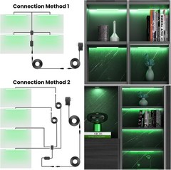 Black RGB LED Shelf Lights, Smart Bookshelf Lights Compatible with Alexa WiFi Di