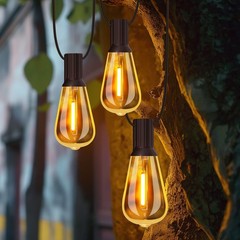 Solar String Lights 100FT, ST38 Shatterproof Bulbs Waterproof for Patio Garden