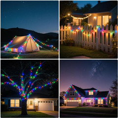 8 Modes 50 LED Solar Light Outdoor Garden Party Waterproof Ball String Lights