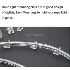AKOAK LED Rope Light Clips Holder 50 Pieces PVC Clips with 100 Piecs Screws