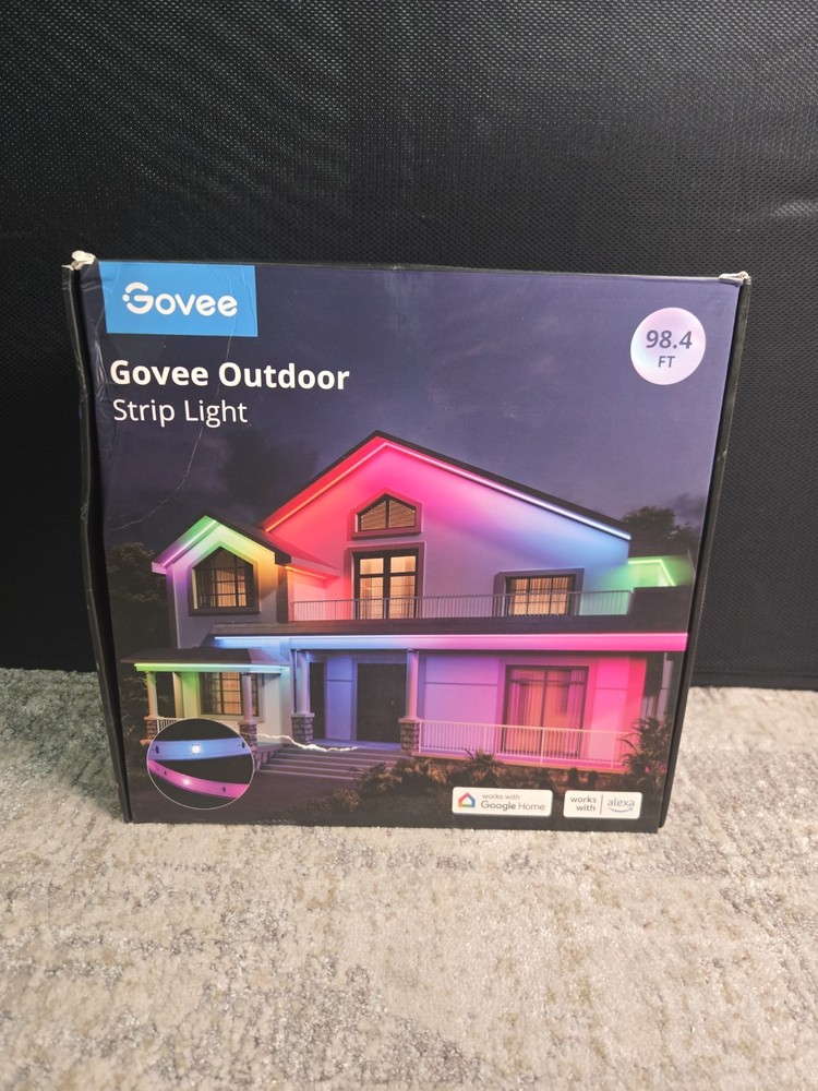 Govee Outdoor Strip Light H6176 RGBIC Wi-Fi Smart App Control 98.4ft Open Box