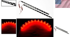 12″ Flexible Red LED Strip Lights – Pack of 2, Cuttable & Waterproof for Cars