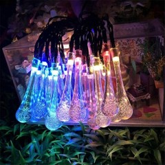 20LED Colorful Raindrop Solar Lamp Waterproof Christmas Holiday Outdoor Garden