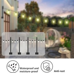 4 Pack String Light Poles,Hanging Light Poles for Outdoor String Lights, Meta…