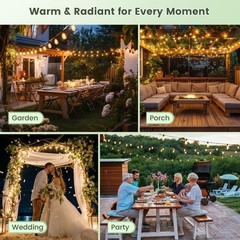 Outdoor String Lights, 50FT Patio Lights with 22 Shatterproof S11 Bulbs (2 Sp…