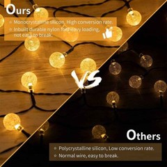 23Ft 50 LED Solar LED Crystal Ball String Lights Outdoor for Patio Yard Party
