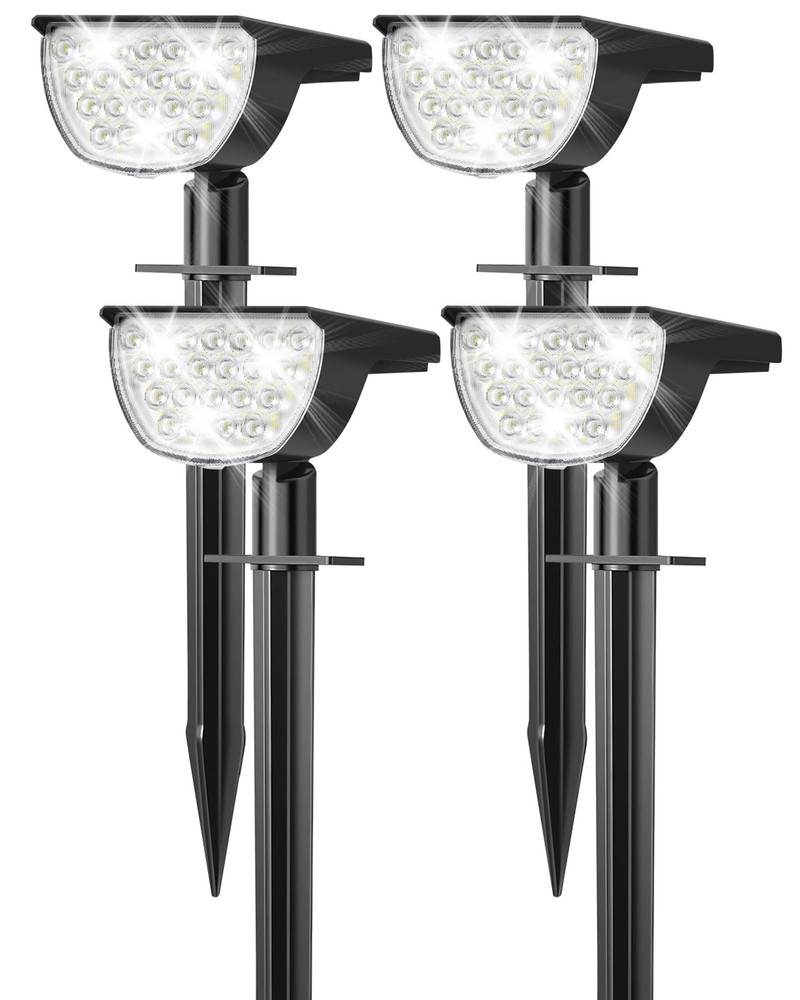 Solar Lights Outdoor Waterproof IP65, 76 LED 3 Lighting Modes Solar Spot Ligh…