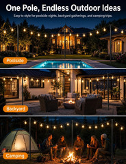 4 Pack String Light Poles for Outside, Thickened Metal Christmas Lights Hanger P