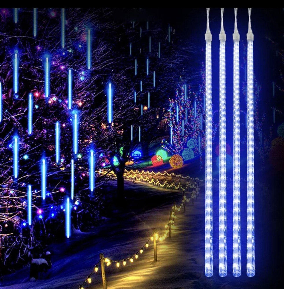 LED Meteor Shower Rain Lights Waterproof Falling Raindrop Fairy String 30/50cm
