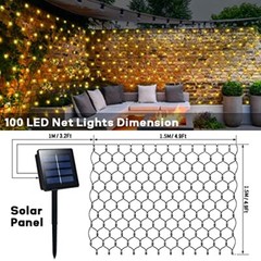 Solar Powered Net Lights for Tree Fence Wall Roof Backyard Christmas Decor