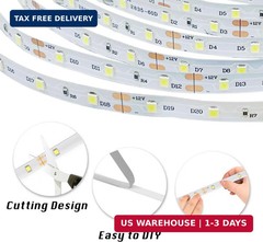 dalattin White LED Strip Lights, 20ft Dimmable Super Bright 24V Led Tape Light 6