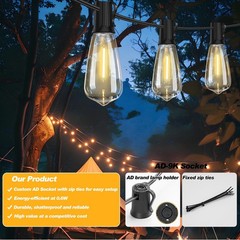 100FT LED Outdoor String Lights Waterproof, Edison Lights for Outside | with …