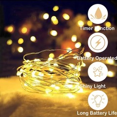 4 Pack LED Fairy Lights with Timer Battery Operated,3M 30 LED Firefly Lights …