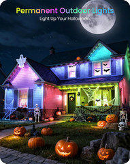 150FT Permanent Outdoor RGB & White Eave Lights 72 LEDs with APP Control IP65