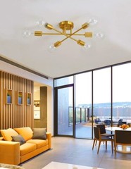 Modern-Industrial Style Indoor Chandelier,Flush Mount Ceiling Light Modern Pend