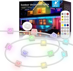 Permanent Outdoor Lights,LED RGB Eaves Lights w/App Control Remote Party Decor A