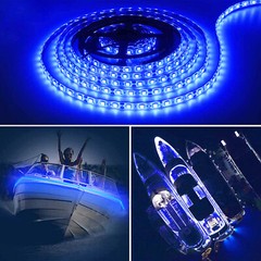 12V 16.4 FT 300SMD Flexible Blue LED Strip Light Waterproof For Car Truck Boat