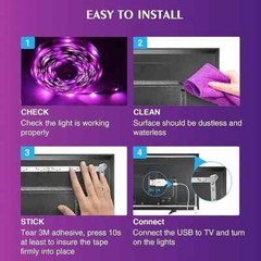 16.4ft LED TV Backlight Strip – USB Light Strip for 32–80 Inch TVs and Monitors