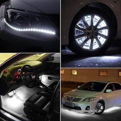 White 5PCS 12V 12″ 15SMD Flexible LED Strip Light Waterproof For Car Truck Boat
