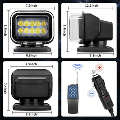 Saker IP67 Waterproof LED Spotlight with Remote Control | Portable Vehicle Roof
