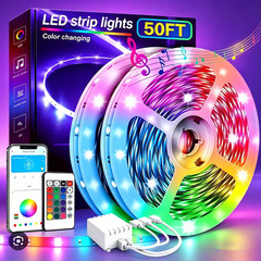 50FT Smart LED Strip Lights, App & Voice Control, Music Sync RGB for Room