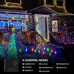 100-200 LED Solar Christmas String Lights Fairy Garden Outdoor Party Lamp