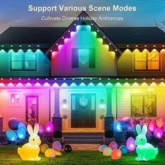 Permanent Outdoor Lights,150ft with 108 LED Eaves Light for Halloween Decoration