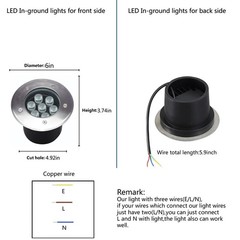 Outdoor Landscape Lights 7W,High Voltage 110V 120V,Waterproof Underground Lig…