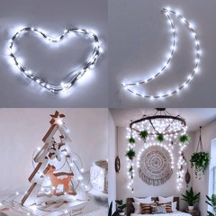 4-Pack 16.5Ft 50LED Battery Fairy Lights Cool White Remote Timer Outdoor