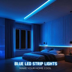 16ft BLUE 2538 SMD 300 LED Rope Tape Lights Waterproof IP65 DC12V+24 Key Remote
