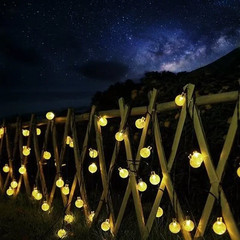 Solar Crystal Globe String Lights 60 LED IP65 Waterproof 8 Modes Garden Decor