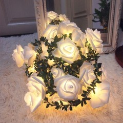 10/20/40/80 LED Rose Flower Fairy String Lights Battery Powered Garland Decor