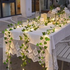 Artificial Ivy Vine Garland String Lights Green Leaf Fairy Hanging Wall Decor