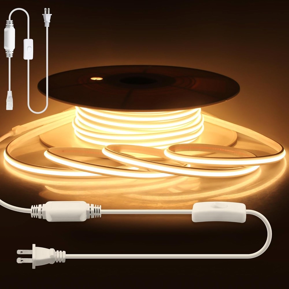 Aclorol 100′ 120V COB Outdoor LED Strip Lights Waterproof IP68 AC 110V High Volt