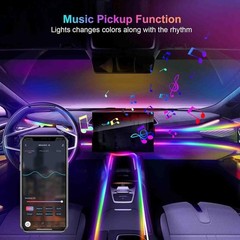 Acrylic Interior Car LED Lights with Wireless APP 6 in 1,Ambient Lighting Kits