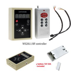 WS2811 12V RGB full color 5050 LED Strip Light +RF controller + LED Power kit