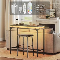 Smart LED Suspended Bar Table W/ Remote Control & Stability Kit Small Spaces New