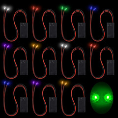 12 Pcs Halloween LED Light up Eyes for Mask Glowing Eyes Battery Operated Lights