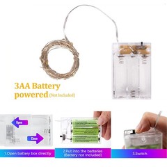 Battery Operated Copper Wire LED Fairy String Lights DIY Home Party Decorations