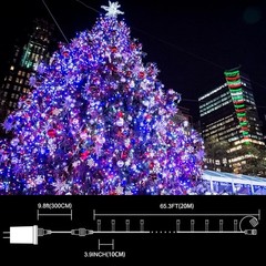 66ft Red White Blue 200LED Patriotic String Lights Plug in Indoor Outdoor