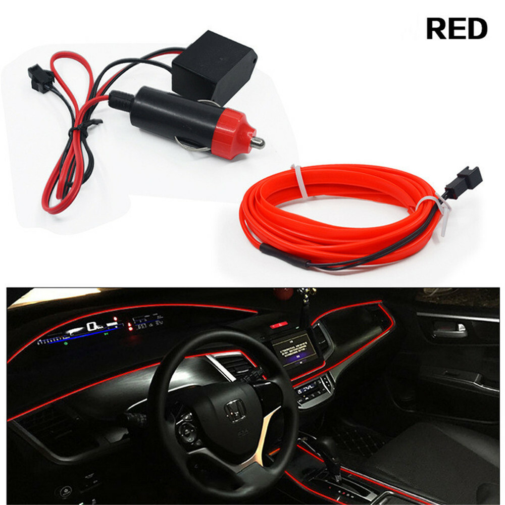 1-5m LED Glow Neon EL Wire Light String Strip Rope Tube Car Party Decor